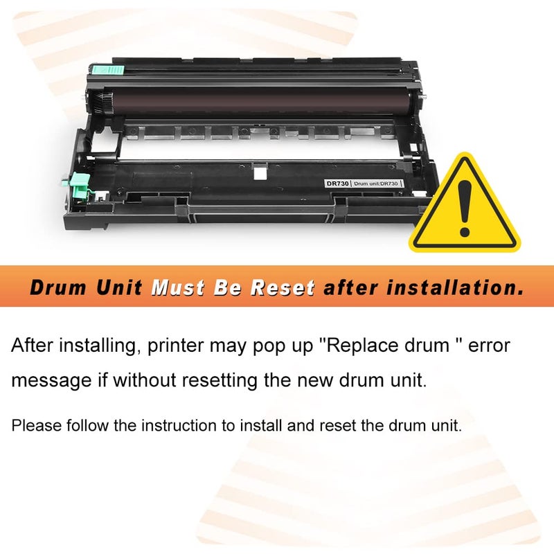 v4ink 2PK Compatible DR730 Drum Replacement for Brother DR-730 DR-760 Drum for Brother HL-L2325DW HL-L2350DW HL-L2370DW HL L2390DW L2395DW DCP-L2550DW MFC L2690DW L2710DW L2717DW L2750DW (NOT Toner) - Image 3